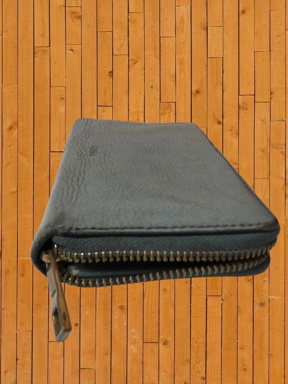 Fossil Teal Leather Zip Around Wallet Gold Zipper Organizer Clutch RFID Style